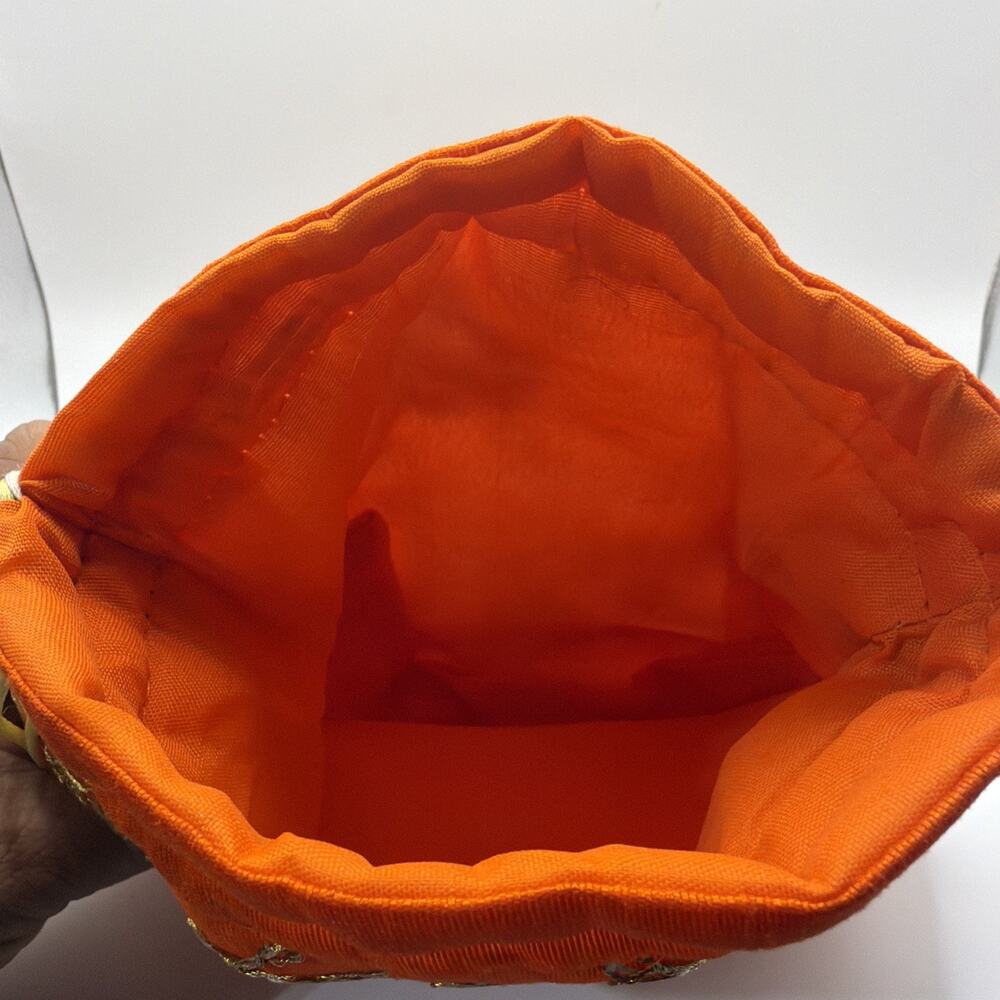 2 Indian PursesI Batwa I Potli Bag I Orange & Red I Made in India Weddings - Picture 10 of 16